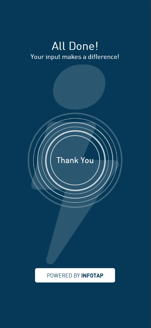 Survey completion confirmation screen